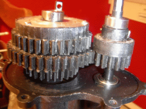 das Getriebe, jetzt ohne Freilauf, und mit nur einem Gang